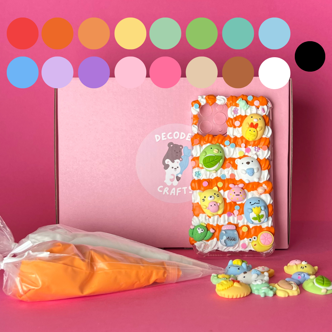 Decoden Phone Case DIY Kit Frosted Donut Bear Chick Cat Dog