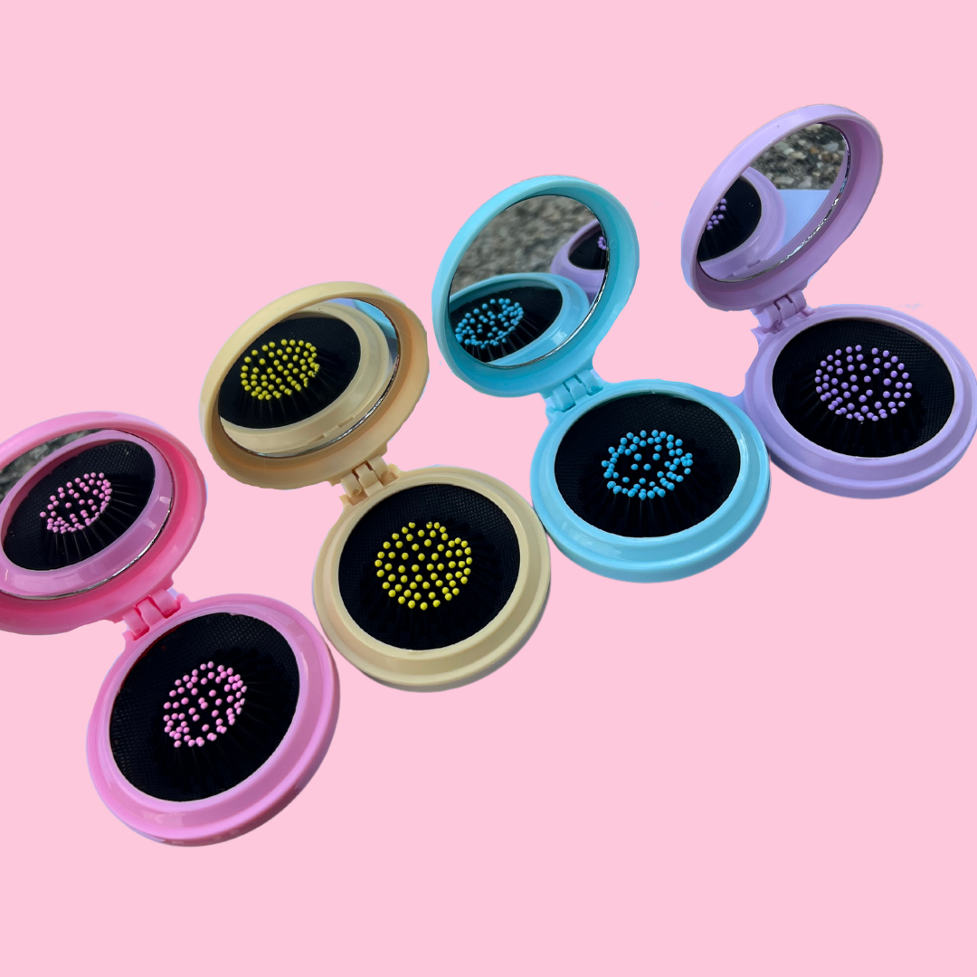 Custom Compact Mirror Hair Brush DIY Kit