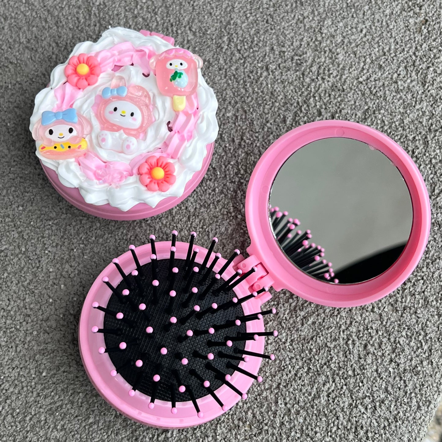 Custom Compact Mirror Hair Brush DIY Kit